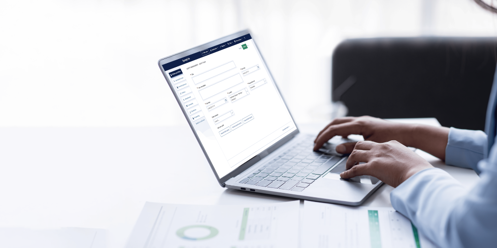 woman works on laptop