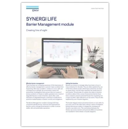 Synergi Life Barrier Management module flier