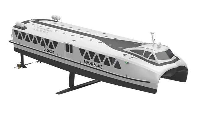Concept design study for a fully-electric fast foil ferry for public transit agency Kitsap Transit, a project supported by DNV-led studies. 