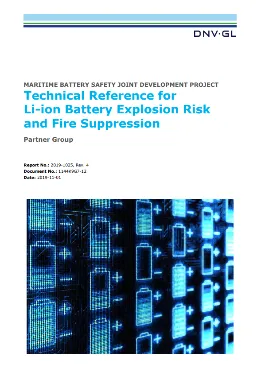 Technical Reference for Li-ion Battery Explosion Risk and Fire Suppression