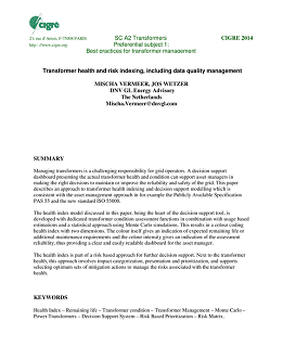 Transformer Health and Risk indexing paper