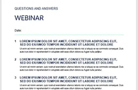Webinar questions and answers