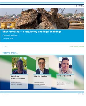 Ship recycling webinar | DNV GL - Maritime