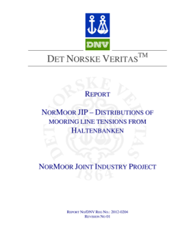 Distributions of mooring line tensions from Haltenbanken NorMoor