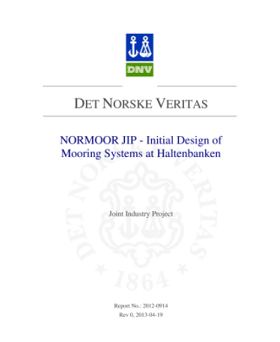 Initial design of mooring systems at Haltenbanken