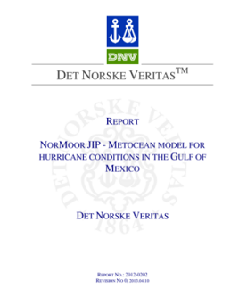 Metocean model for hurricane conditions in the Gulf of Mexico